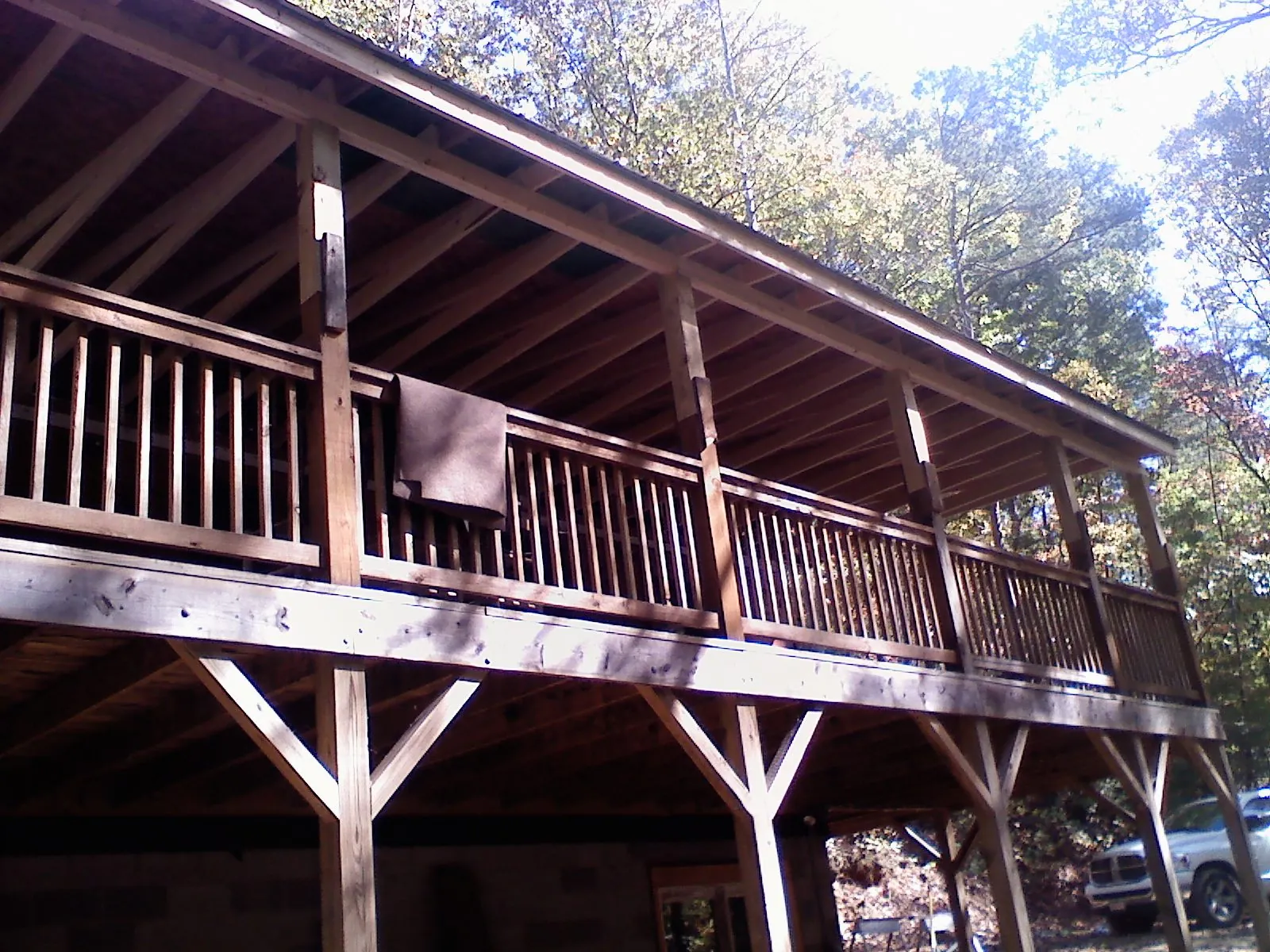 Timber framing under a new elevated porch and deck — Roof Leak Repair in Ayr by Roofing Brothers